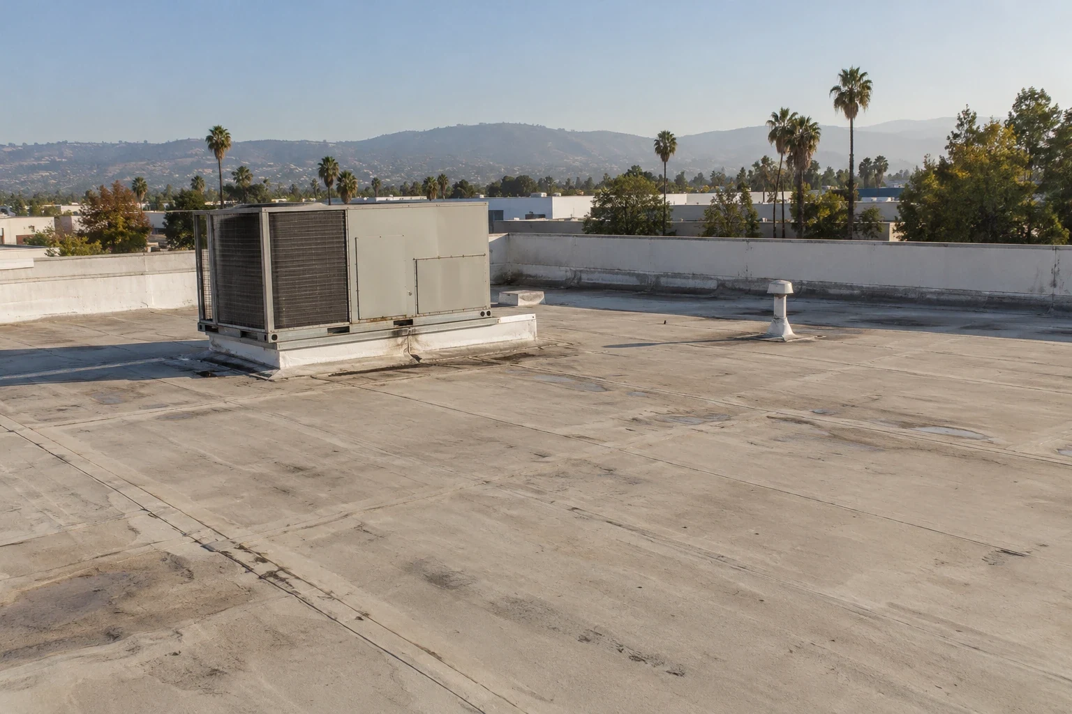 Roof construction over manufacturing space